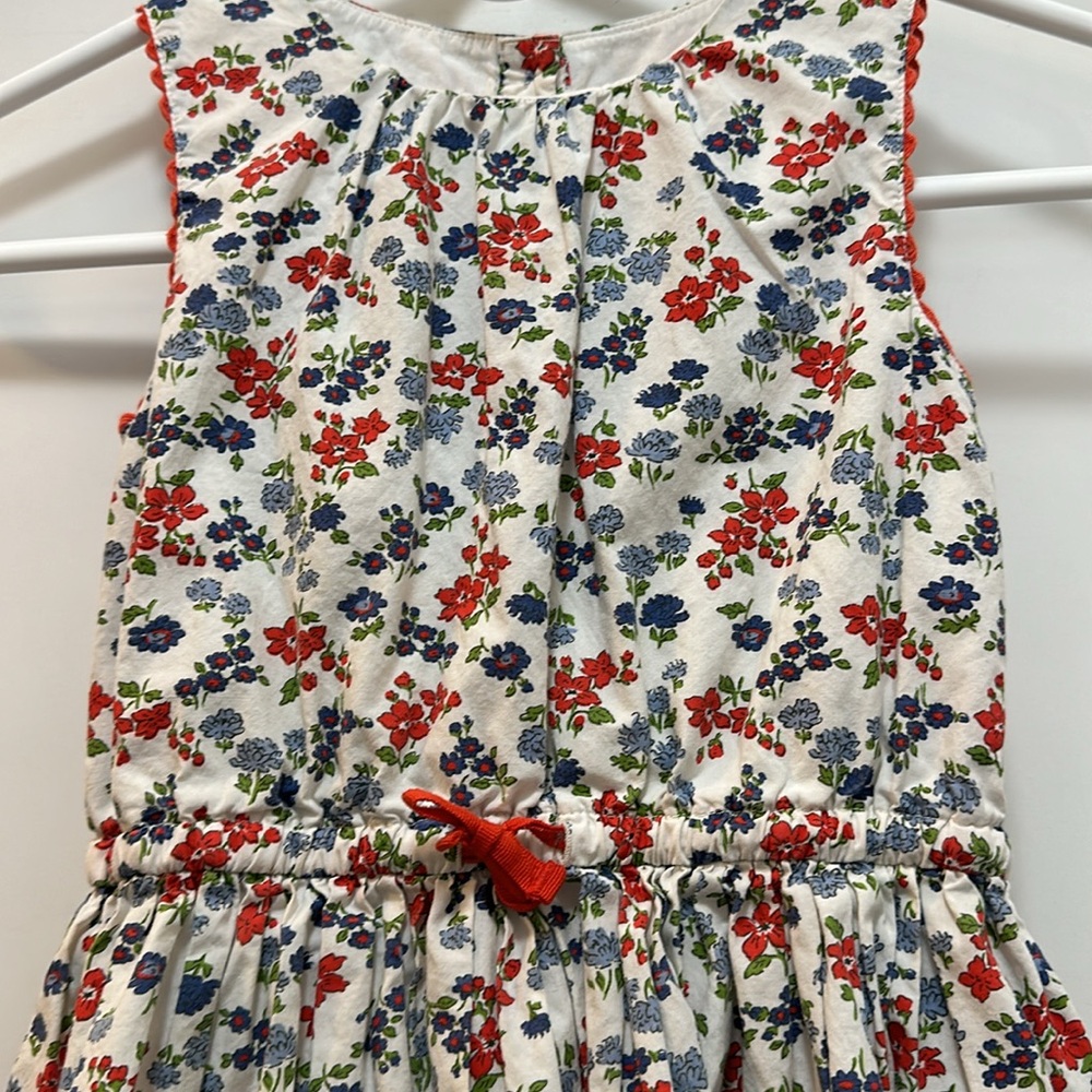 Mini Boden White Floral Sundress with Red and Blue Flowers - Picture 3 of 7